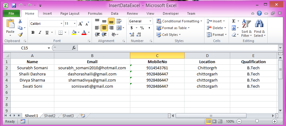open excel file and see